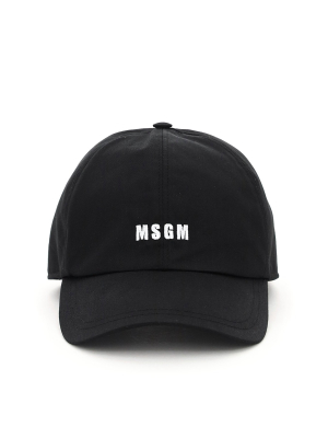 Msgm Logo Embroidered Baseball Cap