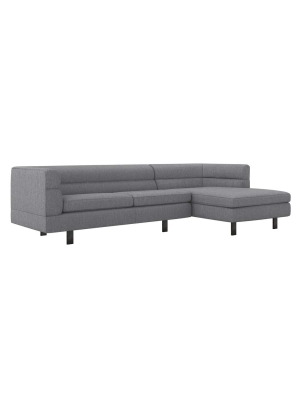 Interlude Home Ornette Right Chaise 2 Piece Sectional - Dark Gray