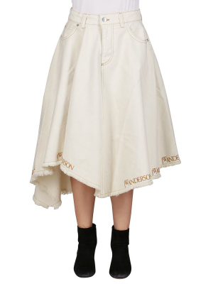 Jw Anderson Logo Patch Asymmetric Skirt