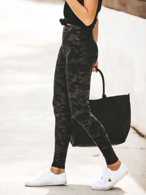 Faux Leather Camo Leggings