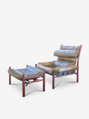 1960's Inca Chair And Ottoman By Arne Norell