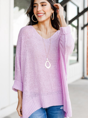 Don't Waste A Moment Purple Oversized Sweater