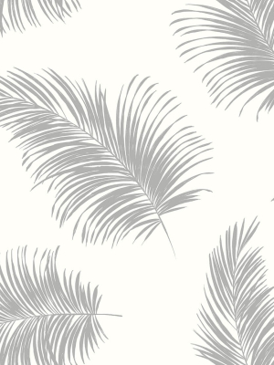 Tossed Palm Peel-and-stick Wallpaper In Alloy From The Luxe Haven Collection By Lillian August