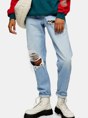 Bleach Super Ripped Mom Tapered Jeans