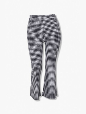 Plus Size Houndstooth Flare Pants