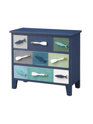 Jupiter Coastal 3 Drawer Chest Blue - Treasure Trove Accents