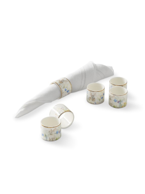 Floral Meadow Napkin Rings, Set Of 6