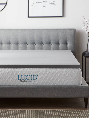 Comfort Collection 2" Charcoal Infused Memory Foam Mattress Topper - Lucid