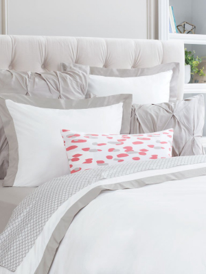 Dove Grey Linden Border Duvet Cover