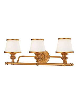 Milton 3 Light Bath Bracket Flemish Brass