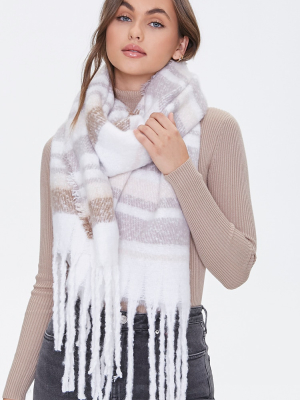 Brushed Striped Oblong Scarf