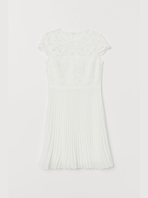 Pleated Lace Dress