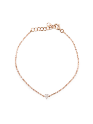 Prong Set Pear Shaped Diamond Chain Bracelet