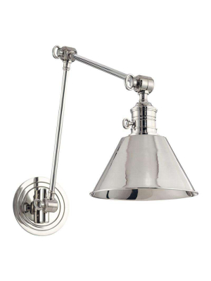 Garden City 1 Light Wall Sconce Polished Nickel