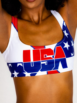 The Slam Dunk | Usa Olympic Team Scoop Neck Bikini Top