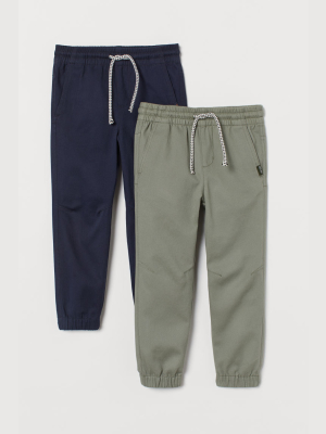 2-pack Cotton Twill Joggers