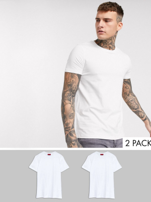 Hugo Round Neck 2 Pack T-shirts In White