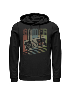 Men's Nintendo Retro Nes Gamer Controller Pull Over Hoodie