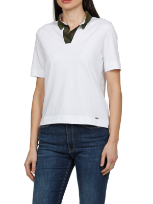 Fay Contrast Collar Polo Shirt