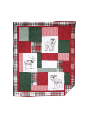 C&f Home Lennox Holly Cotton Quilted Throw