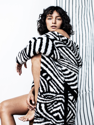 Sidibé Beachrobe- Black/white