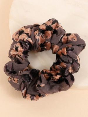 Floral Velvet Burnout Scrunchies