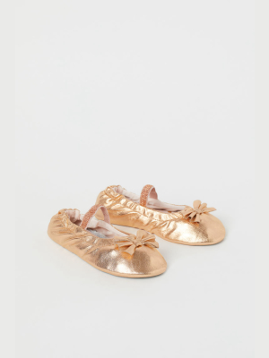 Shimmery Metallic Ballet Shoes