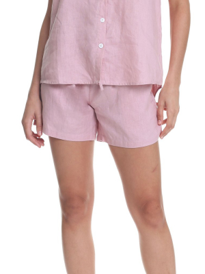 Resort Linen Boxer In Powder Pink