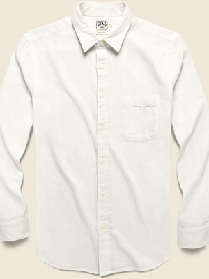 Garment-dyed Double Cloth Shirt - White