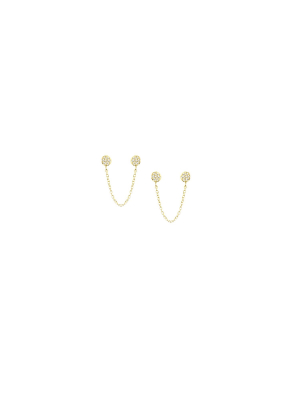 Sterling Double Post Chain Earring