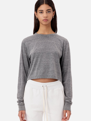 Jersey Ls Cropped Tee / Tri-blend Grey