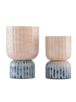 Palazzo Milky Glass Vases Set Of 2