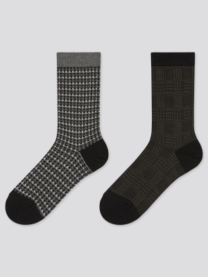 Women Heattech Houndstooth Socks (2 Pair)