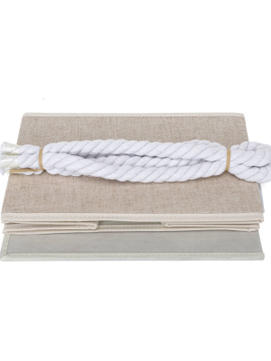 Storageworks Set Of 2 11l Fabric Storage Bins With Cotton Rope Handles Beige
