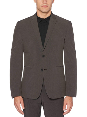 Very Slim Fit Washable Gray Check Tech Suit Jacket