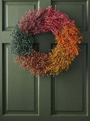 Ombre Dried Linseed Wreath