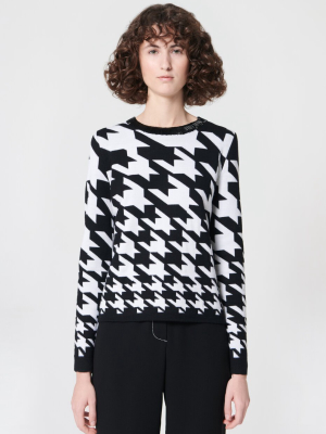 Embroidered Wool Jacquard Pullover