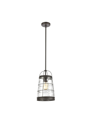 Azaria 1-light Mini Pendant In Oil Rubbed Bronze With Water Glass