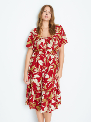 Tropical Print Dress