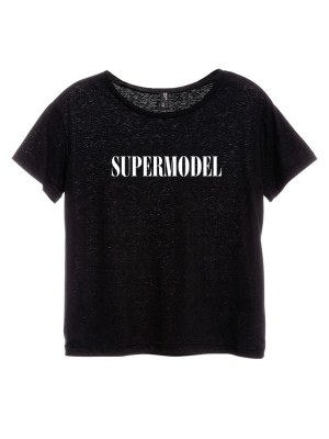 Supermodel [distressed Women's 'baby Tee']