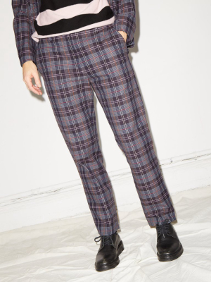 Relaxed Pant In Purple Plaid