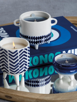 Blue Lagoon Candle - Triangle Pattern