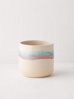 Soft Stripe 6” Ceramic Planter