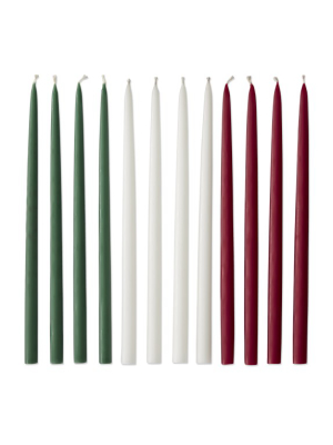 Holiday Tiny Taper Candles, Set Of 12