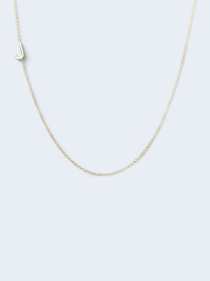 "j" Alphabet Letter Necklace In Yellow Gold