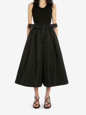 Alexander Mcqueen Bow Detail Wide Leg Pants