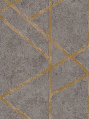 Merida Deco Wallpaper In Grey And Gold By Bd Wall