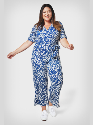 Kayla Jumpsuit In Two Tone Floral (curve)