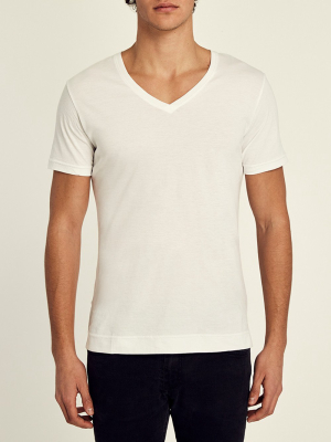 Short Sleeve V-neck T-shirt In Pima Cotton