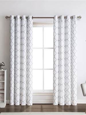 Regal Home 2 Pack: Thermal Lattice Foamback Room Darkening Grommet Top Curtains